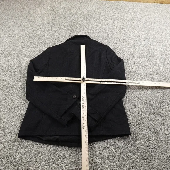 Gap Jacket Womens M Black Wool Double Breasted Peacoat Car Coat Heavy Preppy Y2K - Picture 5 of 10